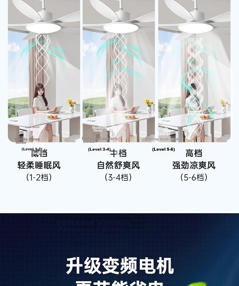 Airmate [With Installation] Ultra-thin Integrated Ceiling Fan Light 52-inch Large Size for Living Room Dining Room Bedroom 8