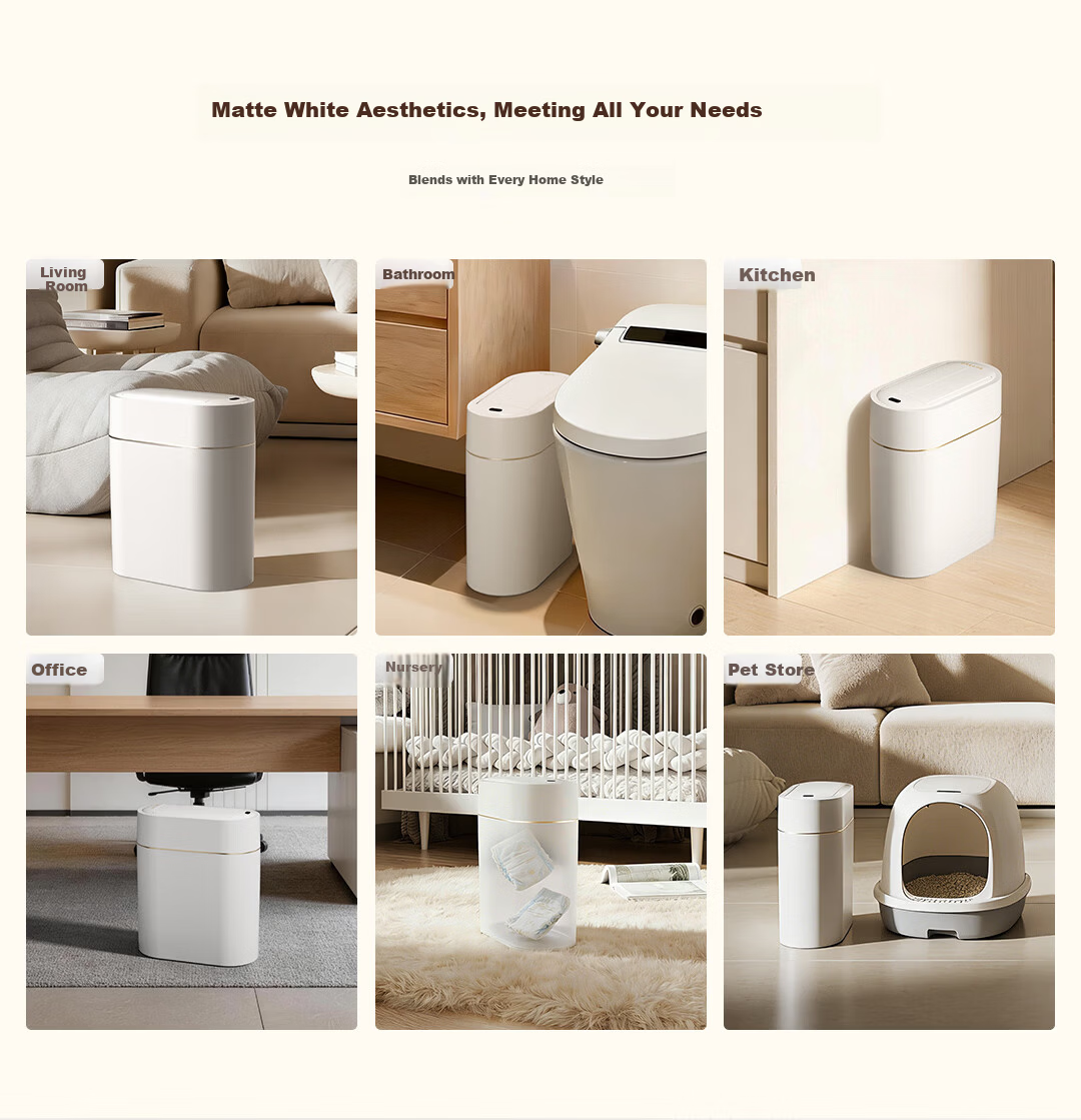Zhuimi Smart Sensor Trash Can with Automatic Bag Dispenser, 9L Double Door Design for Home Living Room Office Bedroom Bathroom, Sold by JD 1