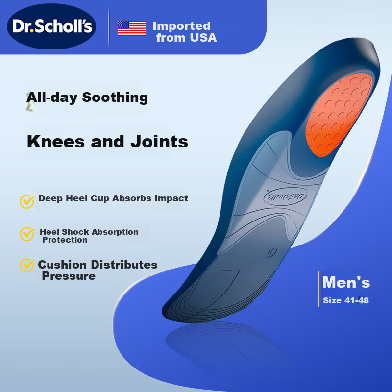 Dr. Scholl's US Imported Knee Joint Support Athletic Insoles Arch Support Soft Cushioned Shock Absorption Comfortable Long-Standing Relief