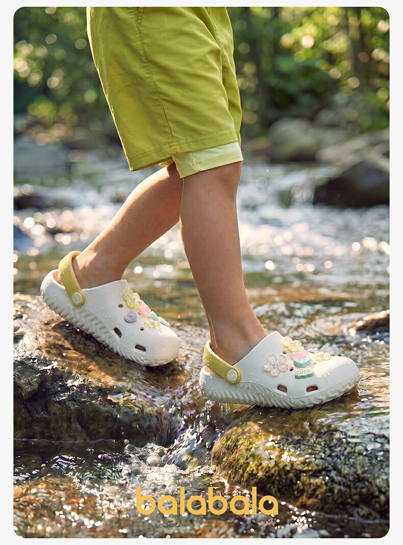 Balabala Kids Summer Flower Hole Sandals Breathable Outdoor Beach Girls Slippers for Toddlers and Older Children 16