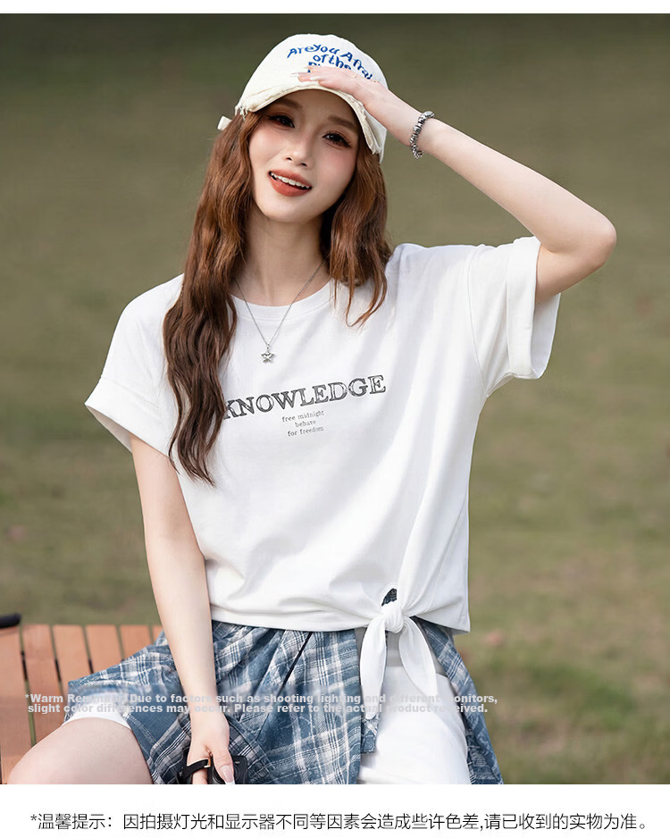 TonLion 2026 Summer New Women's Short Sleeve T-Shirt Unique Hem Design Loose Casual Top 7