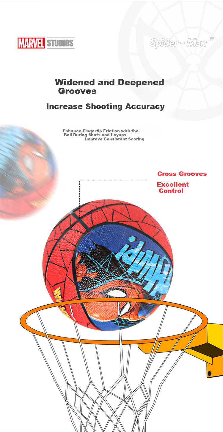 Disney Toy Ball Children's Size 5 Youth Boys Gift Rubber Basketball - Spider-Man Series 5