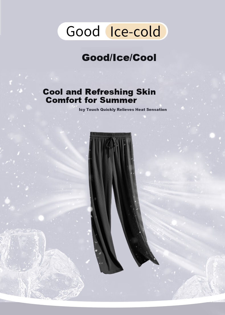 MJ STYLE Women's Ice Cool Wide-Leg Pants 2026 Summer Loose Casual Breathable High-Waist Slimming Trousers 2