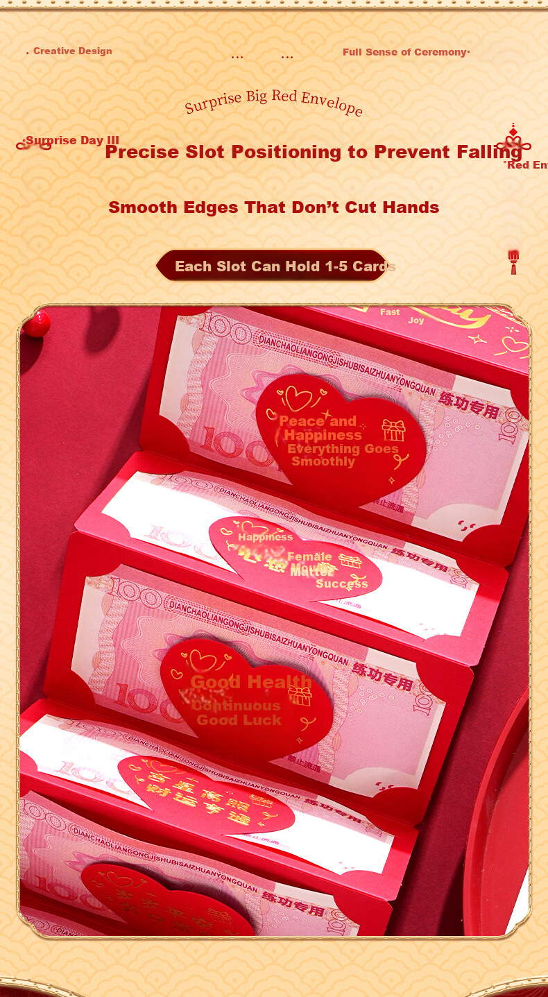 New New Fine Art Birthday Red Envelope for Parents Gift Red Packet Ang Pao Set of 2 5