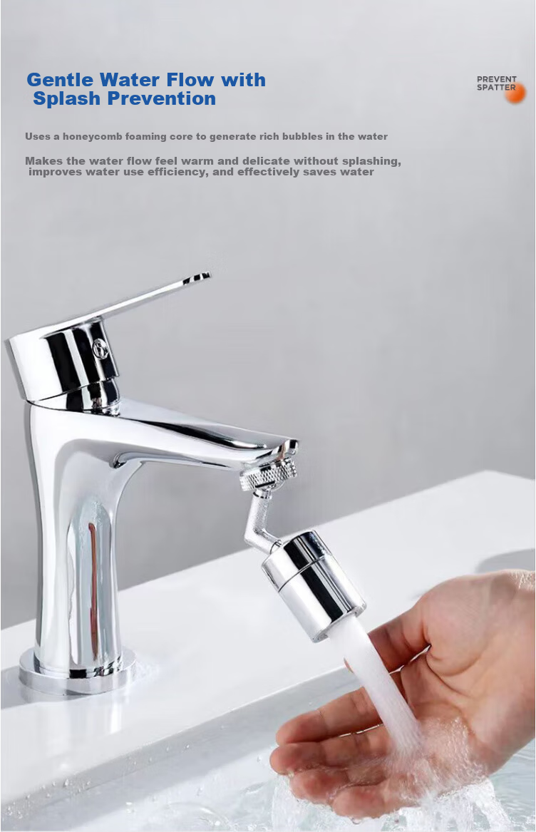 ARROW Copper Faucet Aerator for Basin and Kitchen Sink, Splash-Proof, 360-Degree Rotatable Water Outlet AE5978-W 8