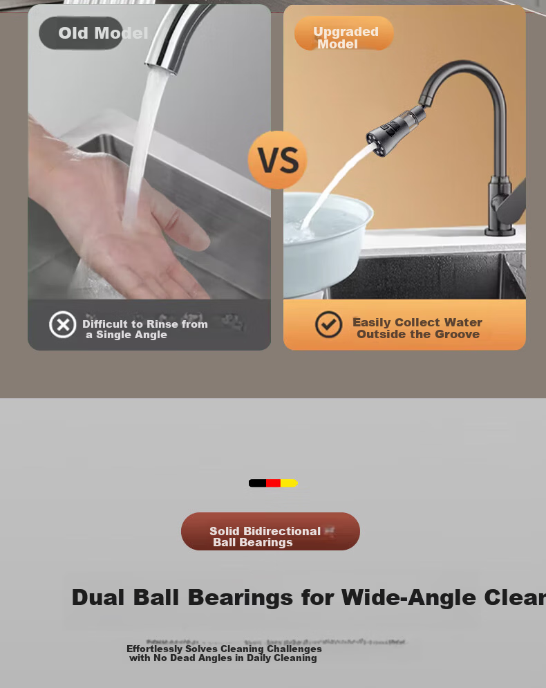 HOMK German Kitchen Faucet Extender Filter Splash-proof Universal Sink Connector Aerator 9