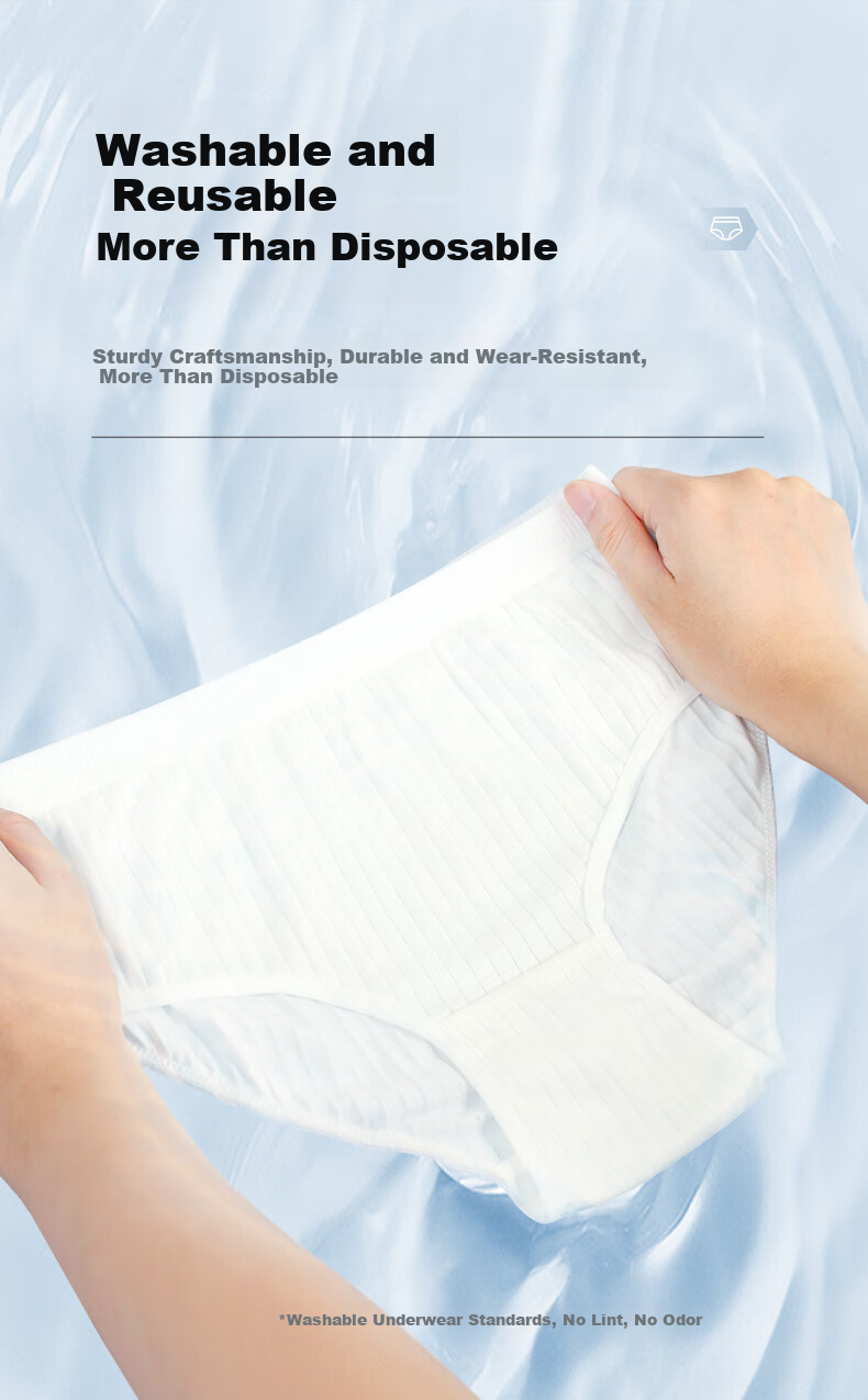 Grace Disposable Travel Cotton Women's Underwear Maternity Wash-Free Portable 5-Pack 3XL 11