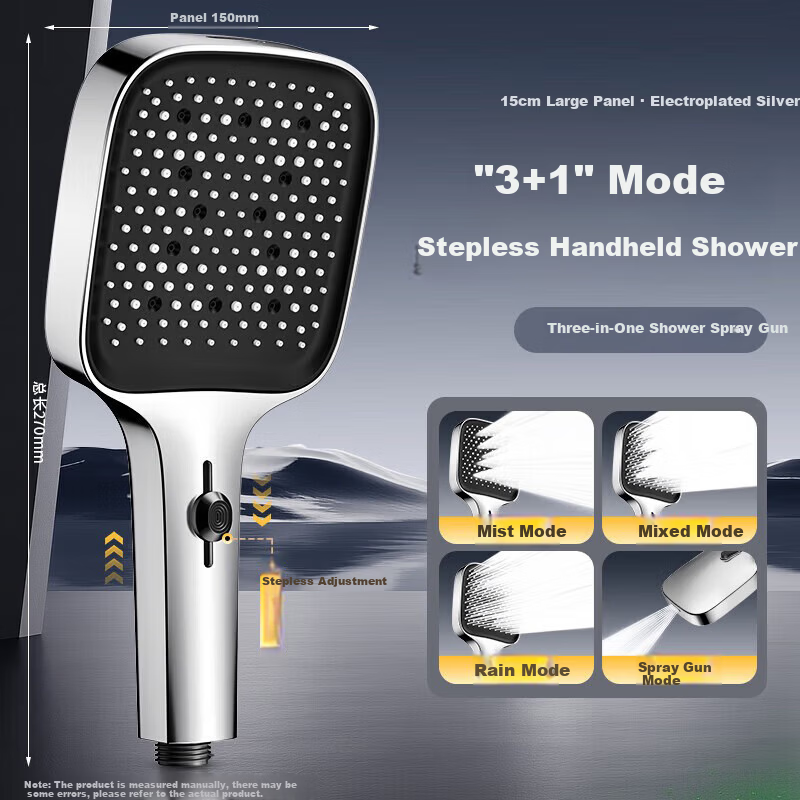 Del【28 Years Brand】Pressurized Shower Head Home Multifunctional Large Panel Handheld Showerhead