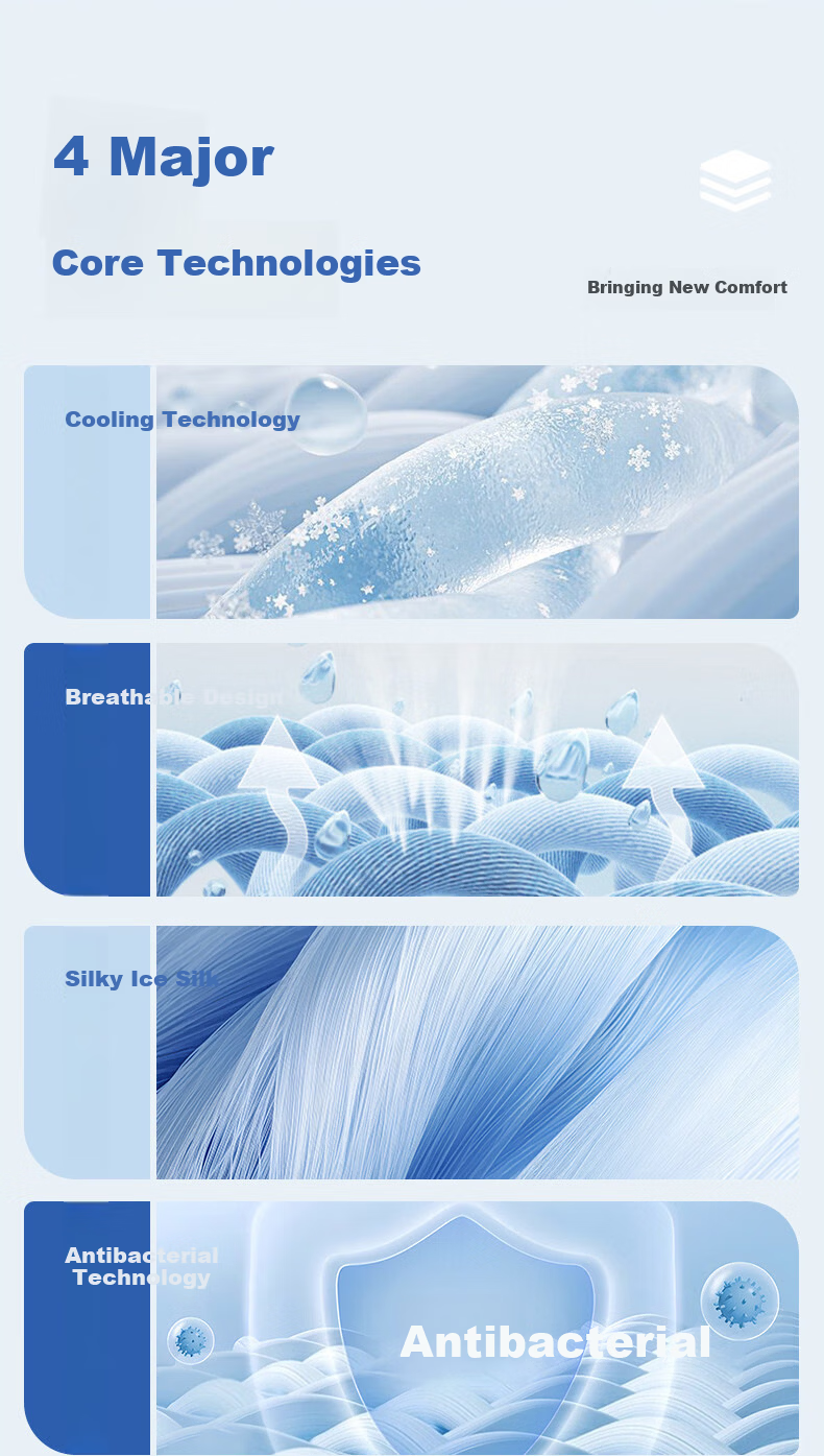 Seven-Color Spun Summer Cooling Quilt A-Class Ice Silk Air Conditioning Quilt Double-Sided Cooling Quilt Summer Thin Washable Antibacterial Fiber Quilt Core 7