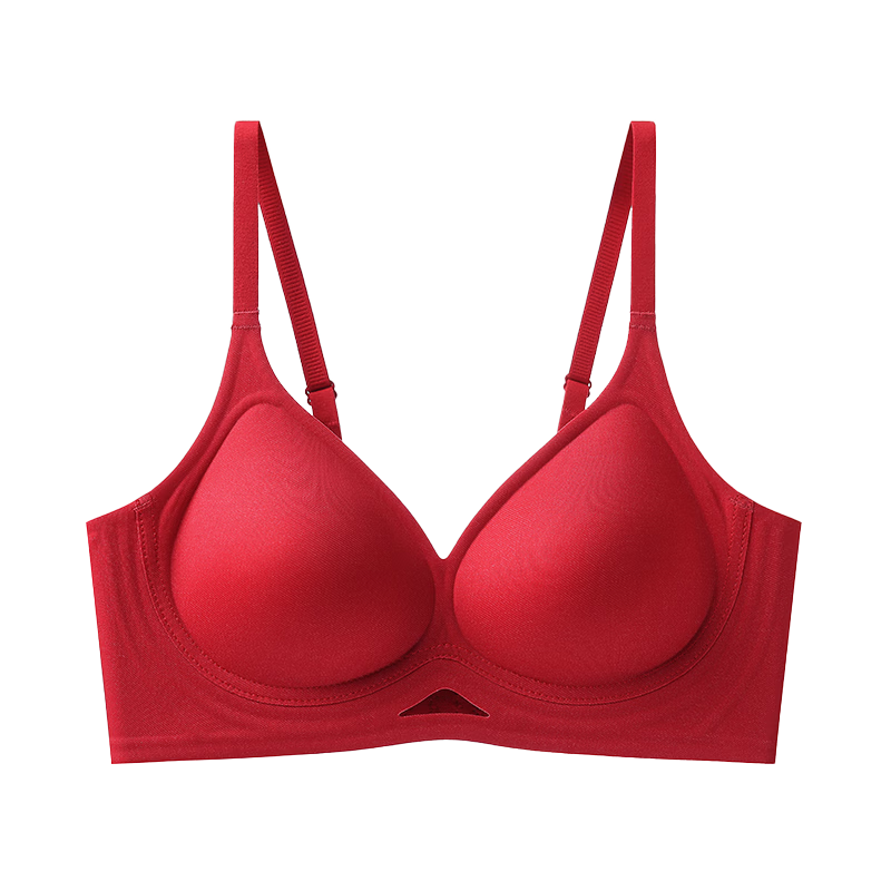 LangSha Red Year of the Horse Women's No-Wire Bra Set Lunar New Year Bridal Underwear Socks Gift Box