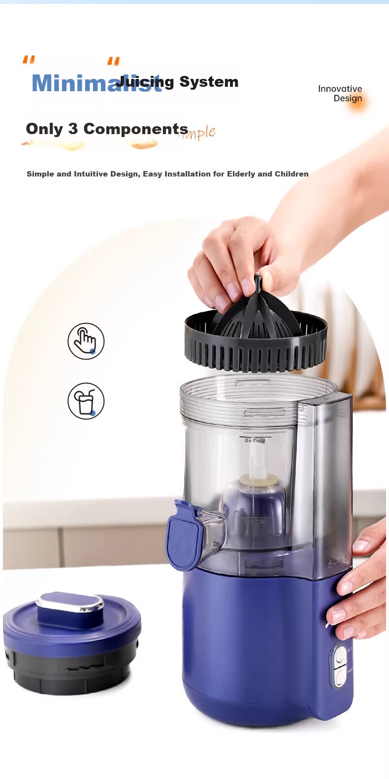 Meizhikou Juicer Automatic Pulp Separation Electric Portable Juice Extractor Household Fresh Juice Maker with Self-Cleaning Function 20