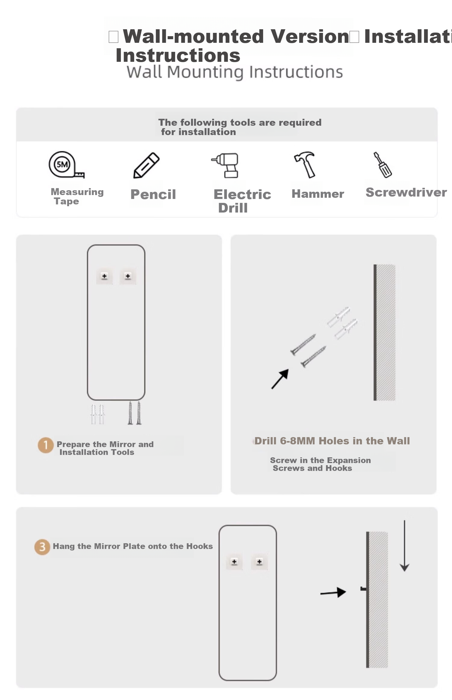 Musangfu Self-Adhesive Full-Length Wall Mirror for Home Bedroom Dressing Makeup Hanging Mirror 7