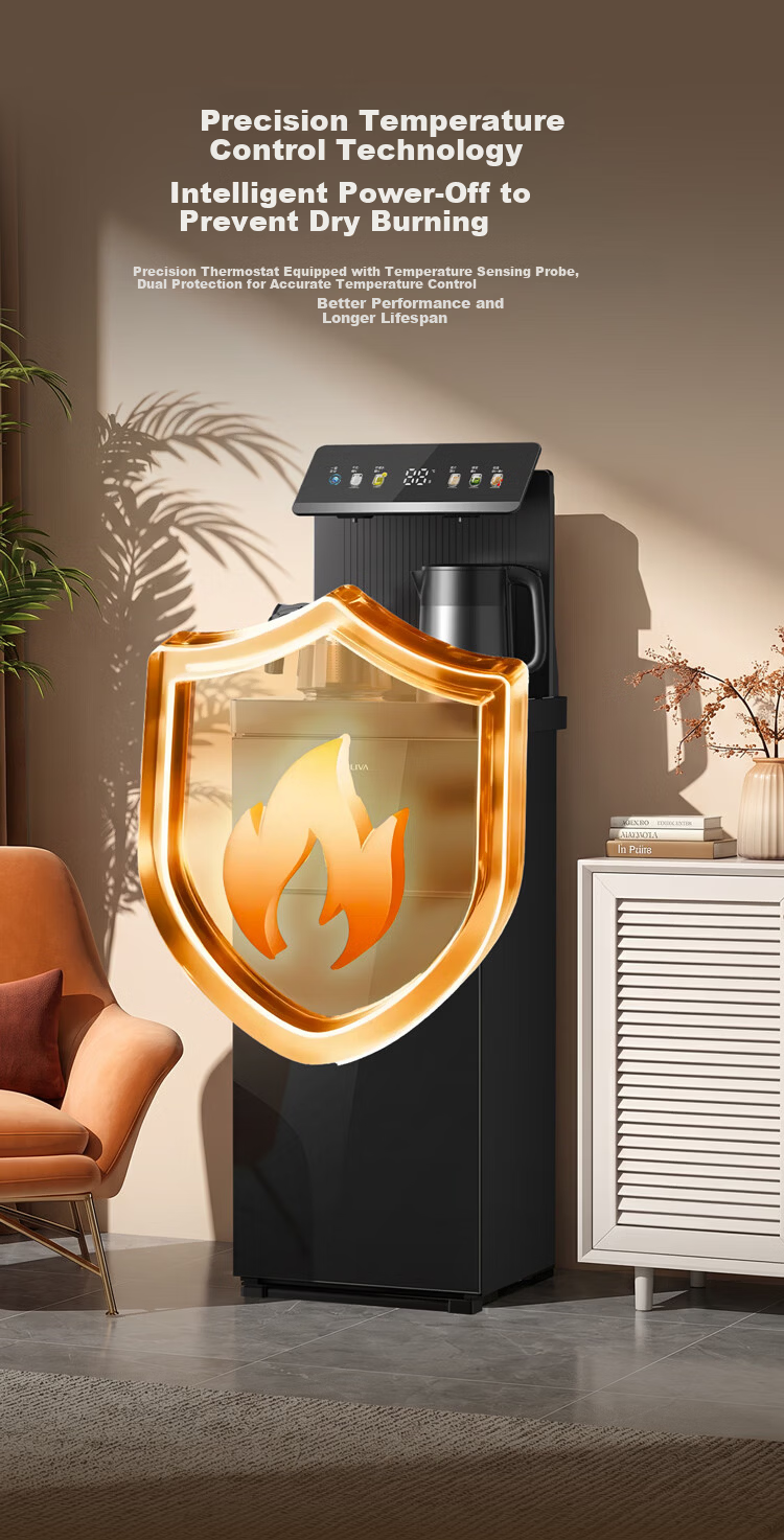 TRULIVA Tea Bar Machine Living Room Home Water Dispenser Multifunctional Hot and Cold Intelligent Tea Bar Cabinet Bottom-Load Water Bucket Fully Automatic Vertical Kettle Tea Maker National Subsidy YT 16