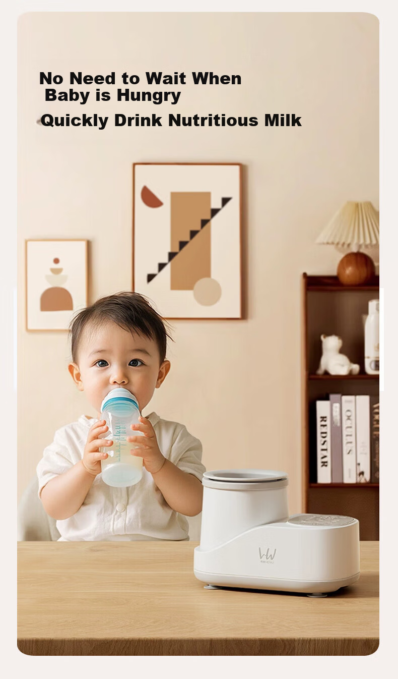 HeWu 2-in-1 Automatic Milk Warmer and Milk Shaker Bottle Warmer Breast Milk Thermostat Defrost Heater 20