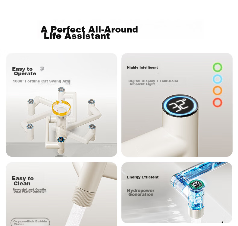 JOMOO Smart Basin Faucet 1080° Mechanical Arm All-Around Basin Tap Mouthwash and Face Washing Faucet 32851 4