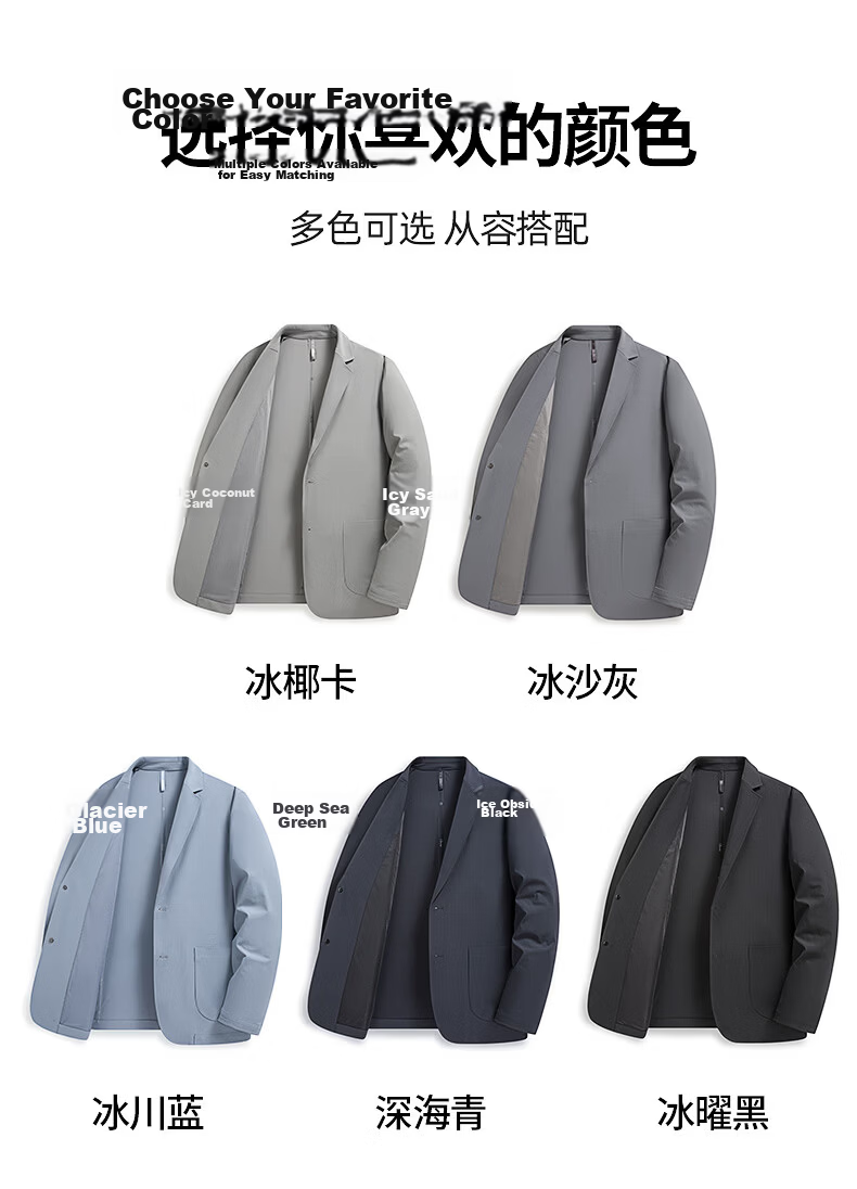 ROMON Ice Silk Sun Protection Men's Waffle Pattern Summer Business Youth High-End Single-Breasted Cooling Suit Jacket JD Self-Operated 11