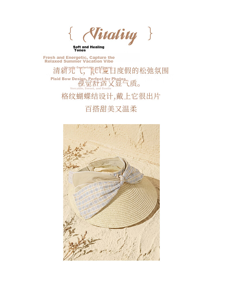 CACUSS Women's Open-Top Hat Spring Summer Bowknot Sunshade Outdoor Beach Vacation Slim Face Sun Hat Sea Salt Blue 2