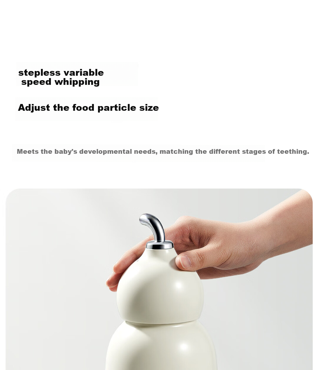 PLODON Baby Food Processor Infant Blender Puree Maker [All-Steel Shaft] Single Speed 10-Blade Single Cup Single Blade 7