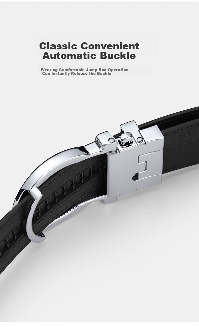 Calermkeens Men's Leather Belt New No-Hole Automatic Buckle Genuine Cowhide Waistband Practical Father's Day Gift for Dad 11