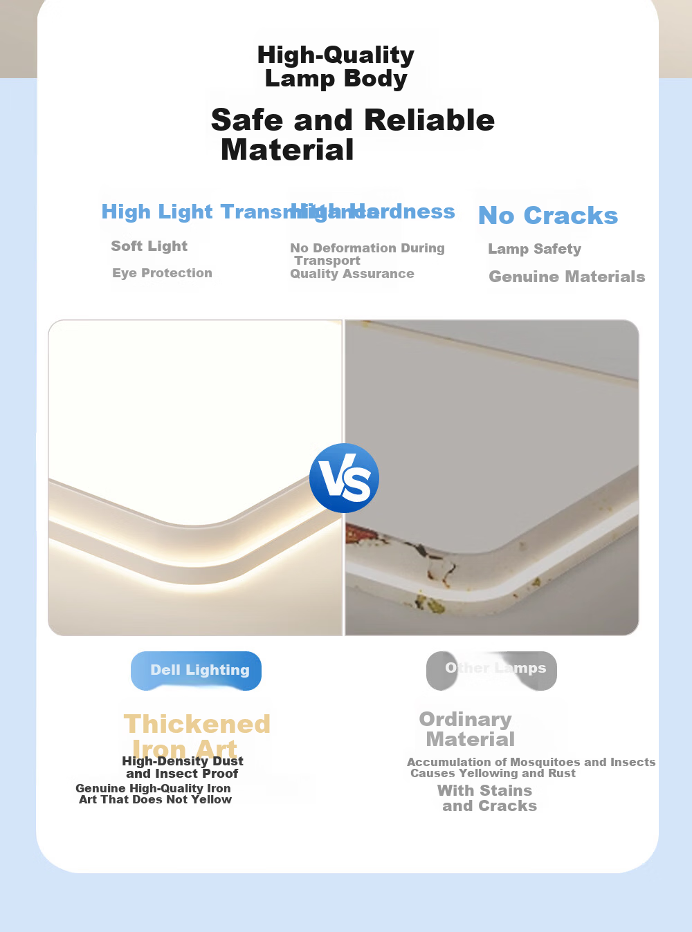 Dell Living Room LED Ceiling Light Full Spectrum Eye Protection Modern Minimalist Cream Style Zhongshan Lighting with Installation Package 12