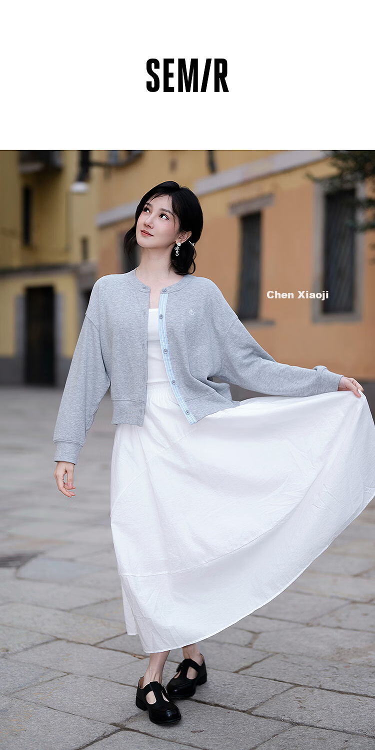 Semir Chen Xiaoyun Women's Spring Short Loose Drop Shoulder College Style Jacket 26 Commuter Jacket 109126108004 2