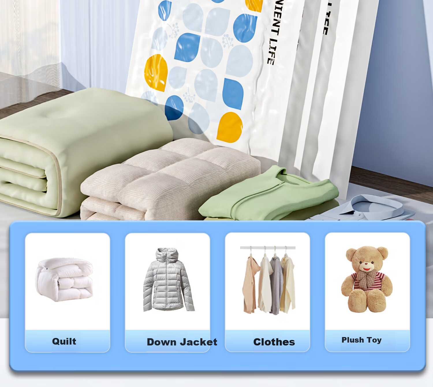 Bonny Home Vacuum Compression Storage Bags Thickened Household Quilt Down Jacket Clothes Cotton Quilt Organizer Bags 11