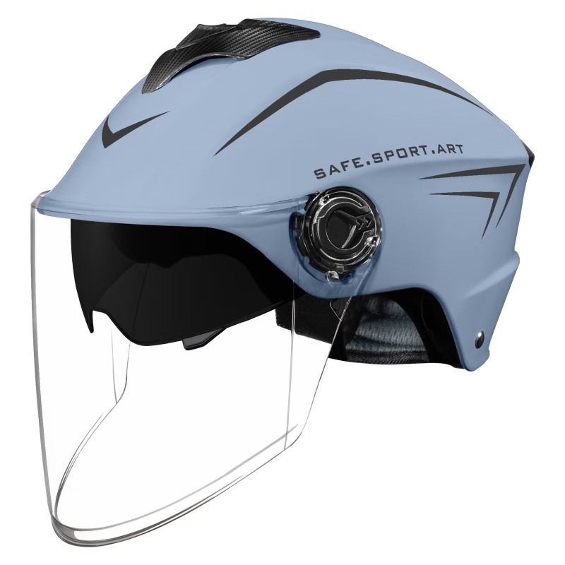 Feige Spreck 3C Certified New National Standard Summer Breathable Sun Protection Electric Vehicle Helmet for Women and Men Four Seasons Electric Scooter Motorcycle Safety Half Helmet 509 HD Transparen