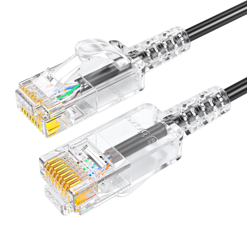 BIAZE CAT6A Ethernet Cable, Thin Oxygen-Free Copper Wire, 1.5 Meters, 10 Gigabit High-Speed Patch Cord, for Home Computer Broadband Network, Black