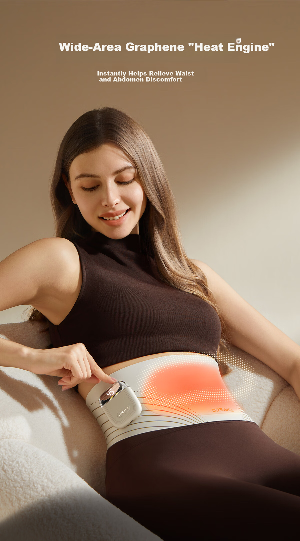 Dreame Warm Palace Waist Belt Menstrual Pain Relief Massager D30 Heat Therapy Abdominal Warmer Waist Support Heating Pad Gift for Boyfriend and Girlfriend Birthday 7
