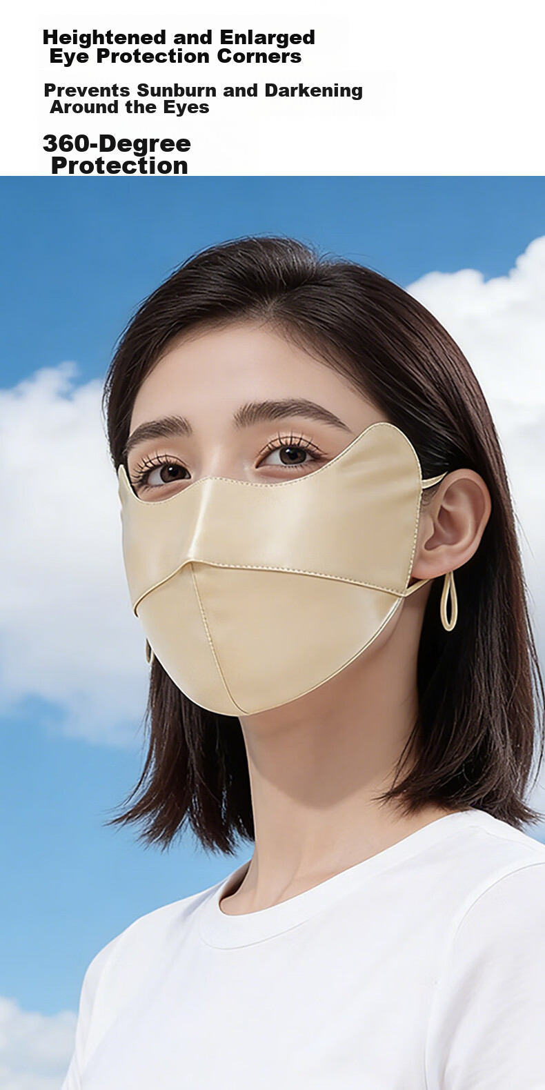 HAOGUAN 2026 New Silk Sun Protection Mask Soft Mulberry Silk Eye Protection Cooling Breathable Sunshade Medical Sensitive Skin Face Mask 4