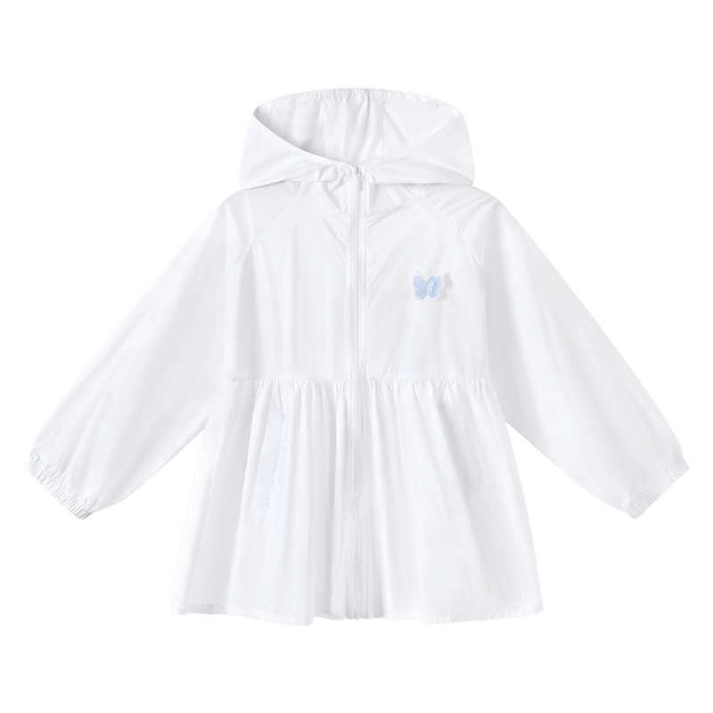 Disney Girls Lightweight UPF50+ Sun Protection Hoodie Breathable Ice Silk Sunscreen Jacket White Size 130