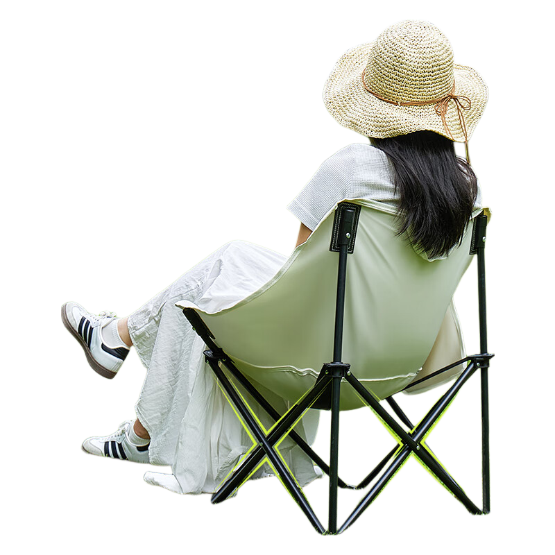 OFEIS Short Back Moon Chair, Outdoor Folding Camping Chair, Picnic Table And Chair, Leisure Beach Camping Fishing Chair, Director's Chair