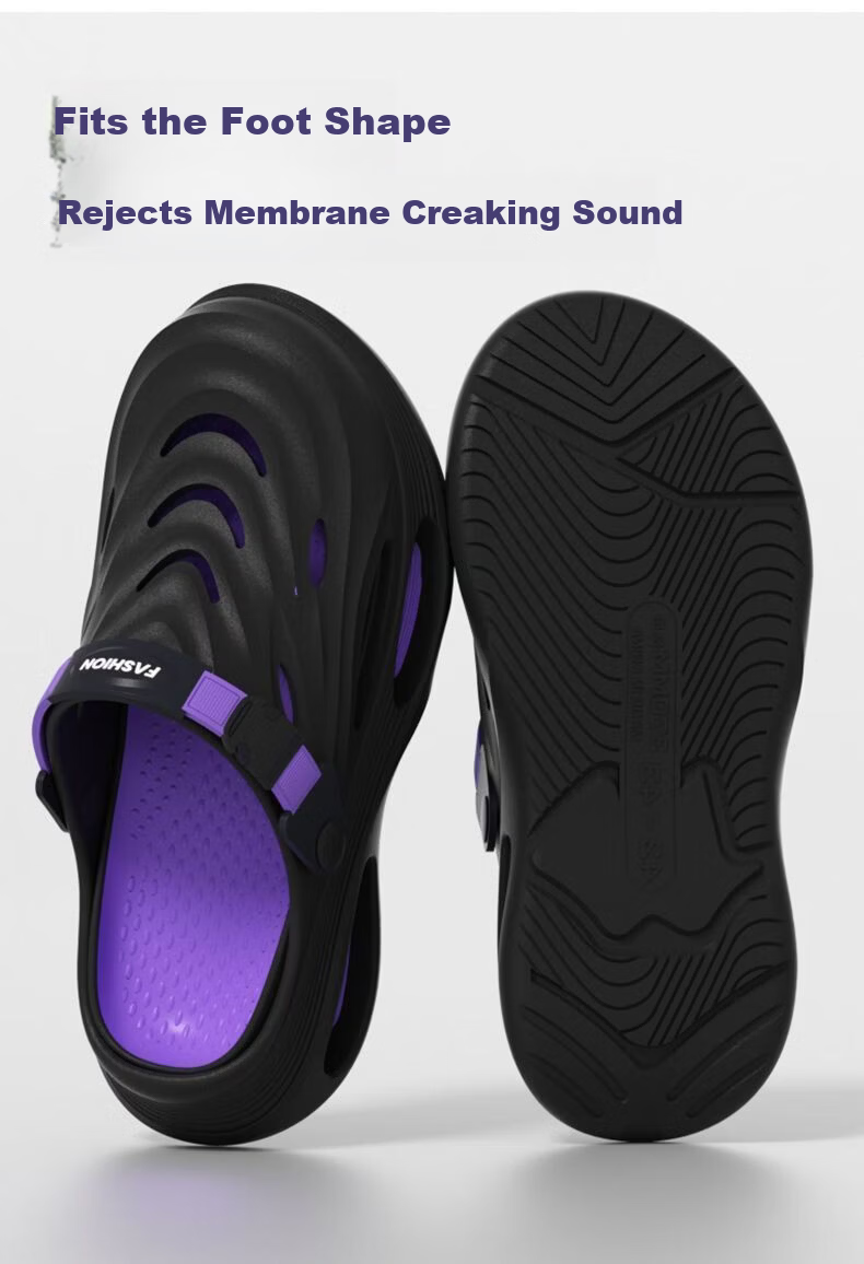 ZHIYING Men's Fishing Clogs Work Outdoor Sports Non-Slip Water Beach Sandals Black Size 42-43 6