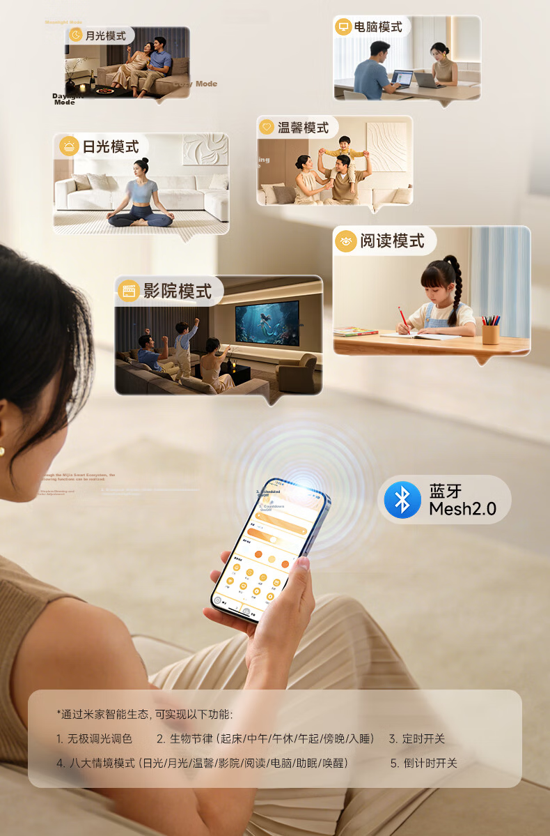 Haishibao Shumu Guang Full Spectrum Living Room Smart Ceiling Light Side Emission 2.5cm Ultra-thin Eye Protection Minimalist All-inclusive 31