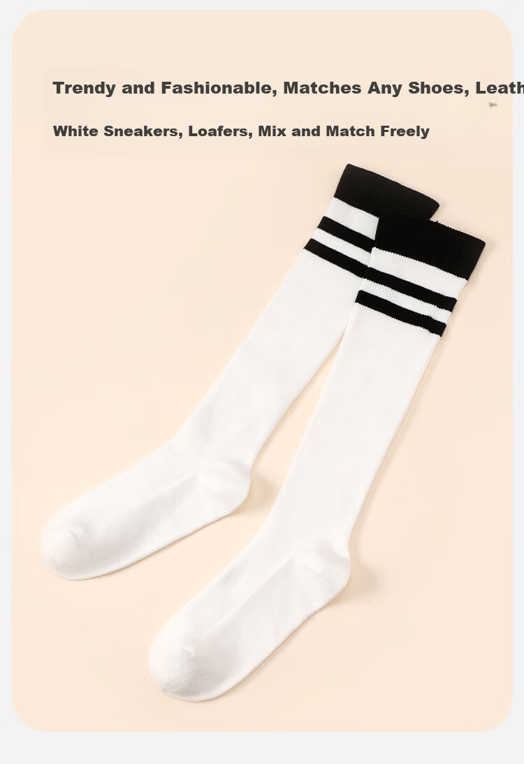 Jiusuiban Children's Long Tube Socks Girls Thin Soft Cotton Feel School Style High Tube Calf Socks Middle School Student Campus Versatile Mid Tube Socks 10