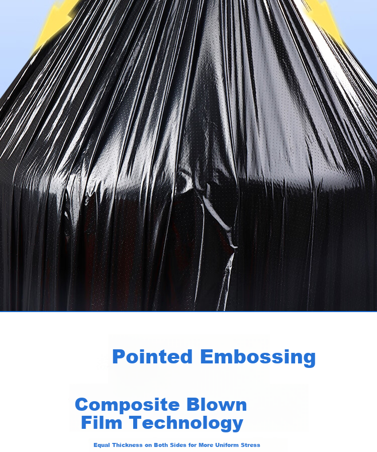 Lide Biodegradable Black Extra Thick Large Garbage Bags for Property Sanitation 120x140cm 4 Mil 30pcs/Pack 6