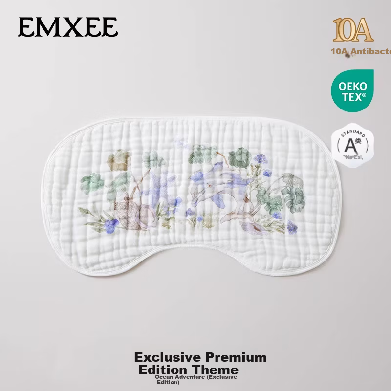 EMXEE Baby Gauze Cloud Pillow Newborn Breathable Pillowcase Anti-Spit-Up Four Seasons Universal Class A Pillow Ocean Adventure