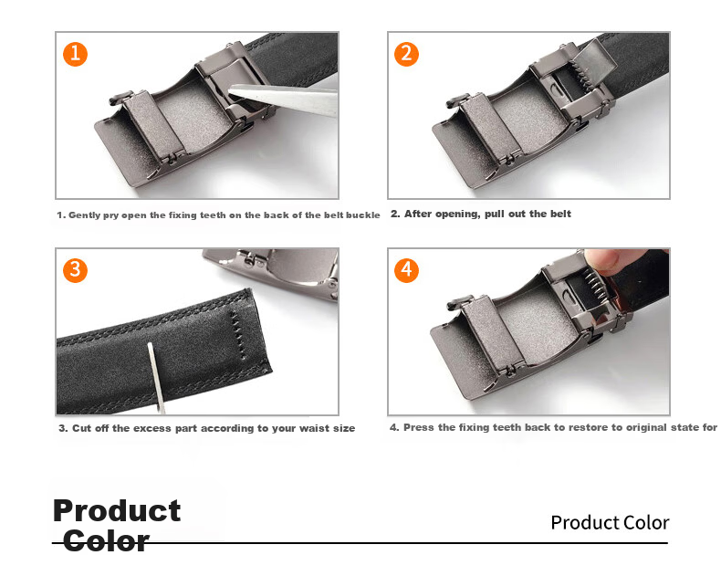 CARTELO Men's Genuine Leather Automatic Buckle Business Casual Belt Birthday Gift for Boyfriend Husband Dad Elders 6