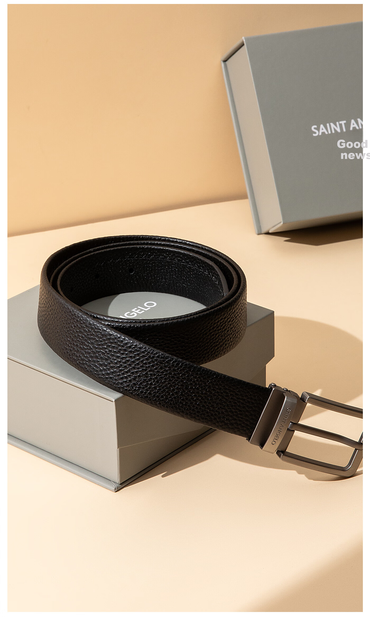 Baoxiniao Men's Pin Buckle Leather Belt 2026 New Genuine Cowhide Waistband Casual Business 115cm 2