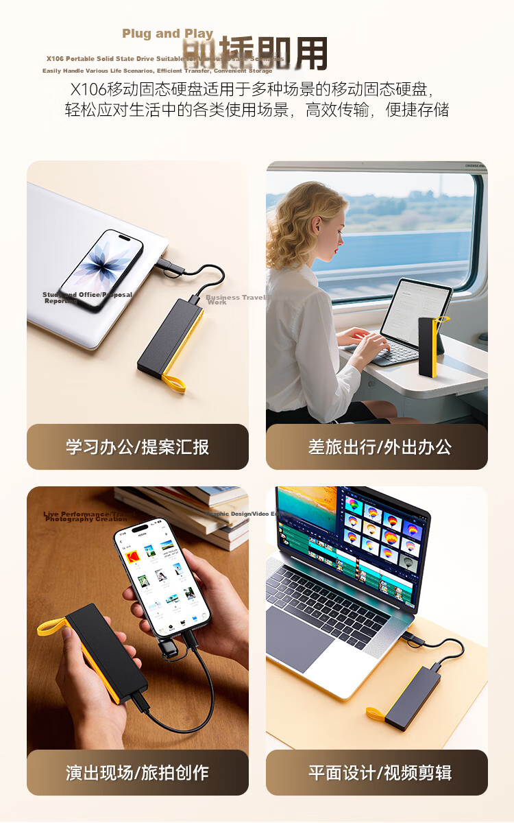 KODAK Portable Solid State Drive 512GB (PSSD) X206 Type-C USB 3.2 High-Speed SSD Dual Interface Mobile Phone Computer Tablet External Portable Hard Drive 3