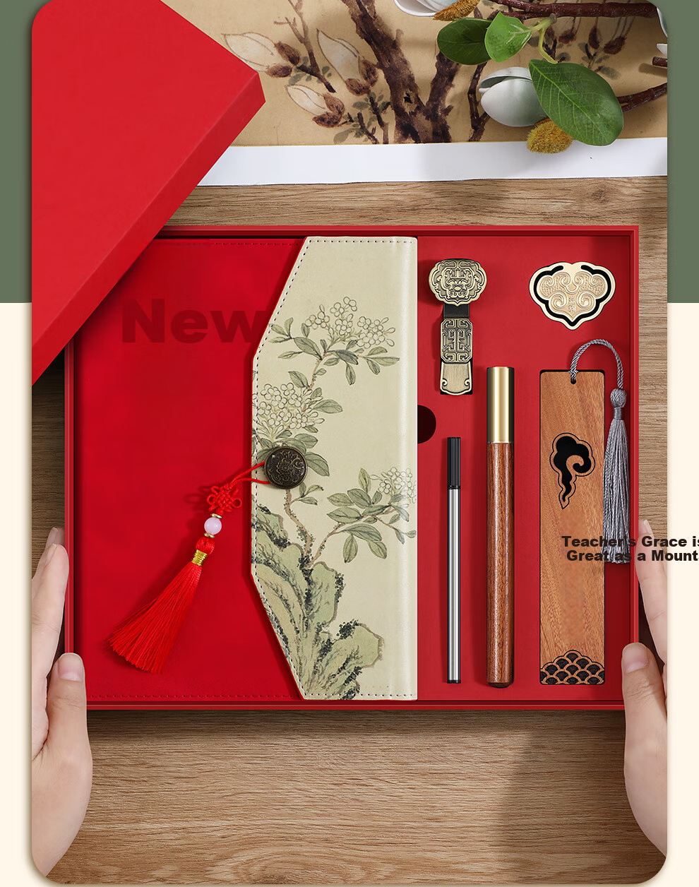 Faramon Teacher's Day Gift National Trend Premium Notebook Gift Box and Mug Gift Box High-Value Souvenir Practical Thank You Gift for Teachers Black/Coffee Mug Gift Box 14