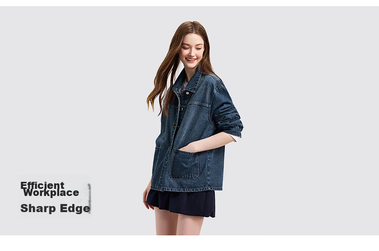 Semir Women's Denim Jacket Short Retro Fashion Boxy Jacket 2026 Spring Commuter 109126108005 41
