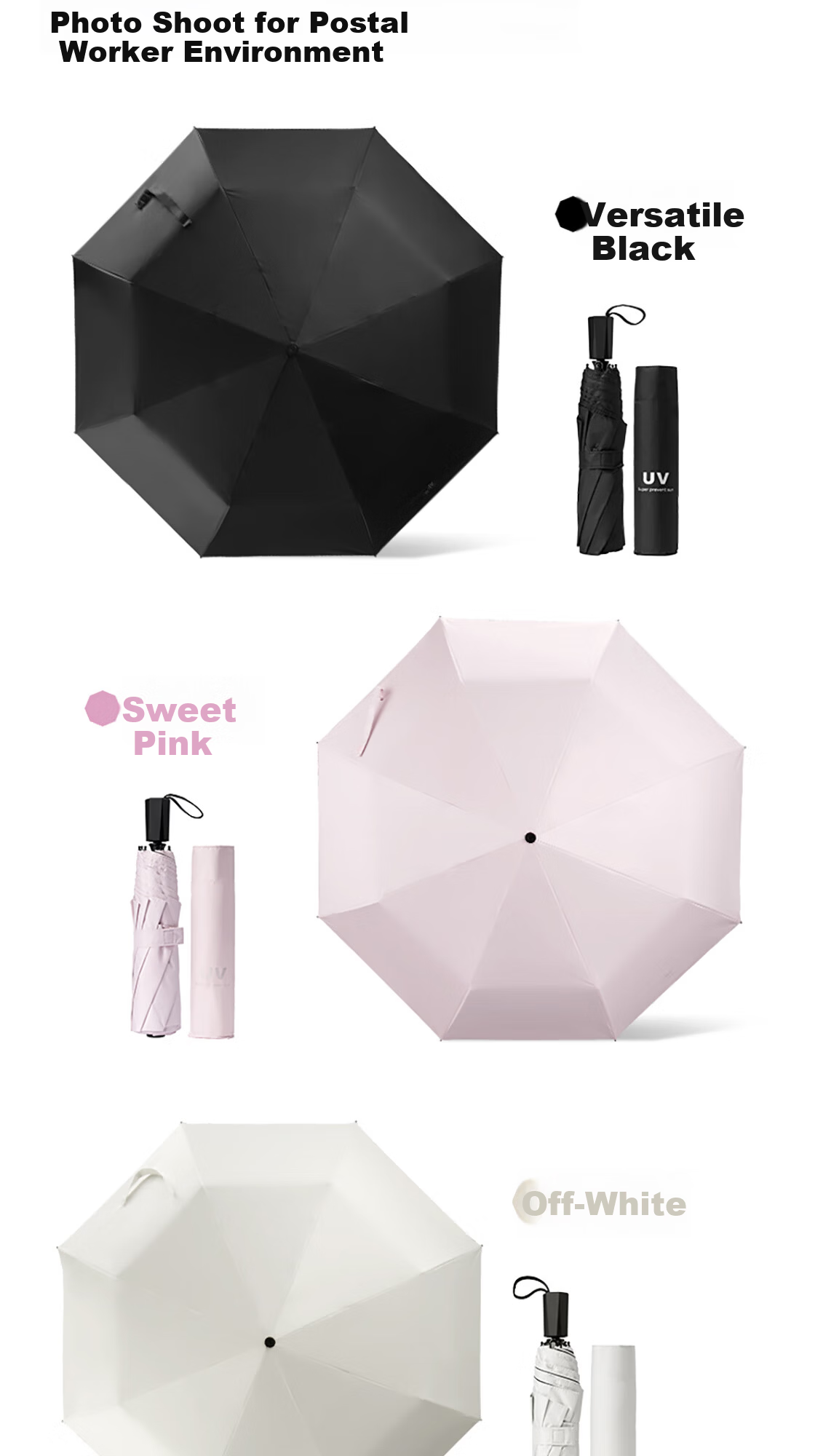 MINISO Titanium Silver Series UV Protection Three-Fold Umbrella Purple 5
