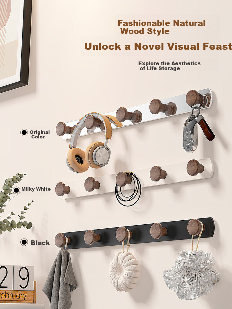 DSRAWMYT No-Drill Wall-Mounted Coat Hook Entryway Door Hat and Clothes Rack Wall Hanging Hook Rack 3