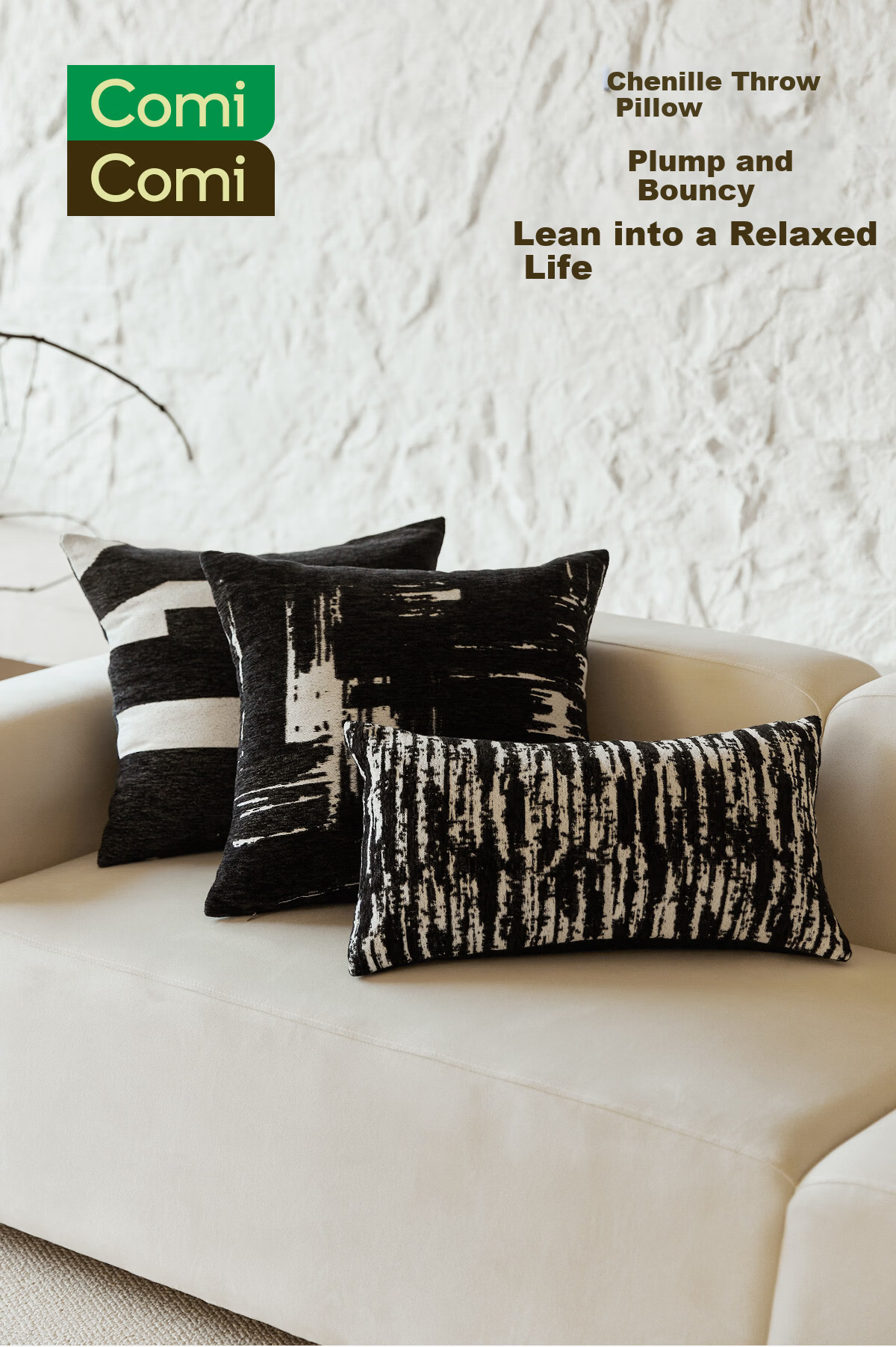 COMICOMI Pillow Cushion Sofa Living Room Luxury Backrest Removable Cover 45x45cm 1