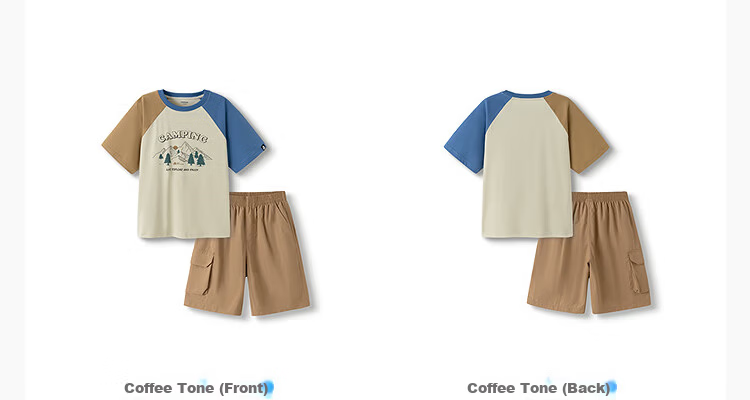 BALABALA Children's Clothing, Kids' Short-Sleeve Set, Summer Boys' Two-Piece Outfit, Moisture-Wicking Quick-Dry T-Shirt And Pants, Cool-Feeling Trendy 27