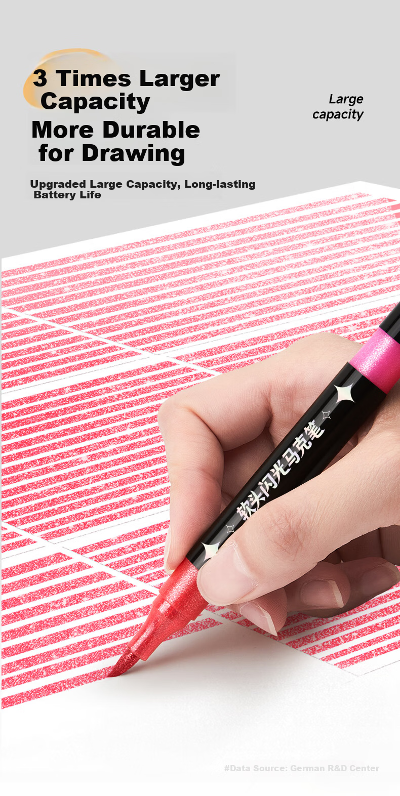Touch Mark Dual-Ended Acrylic Markers 48 Colors Soft Tip 24pcs Glitter Gel Watercolor Fluorescent Pens for Students Journaling Kids Birthday Gift Free Shipping 5