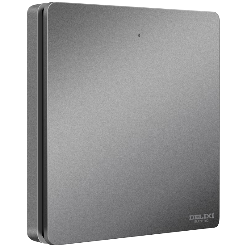 DELIXI Wireless Switch Panel, Remote Control Switch, Smart Switch without Wiring, Single Switch Dual Control Set, Gray