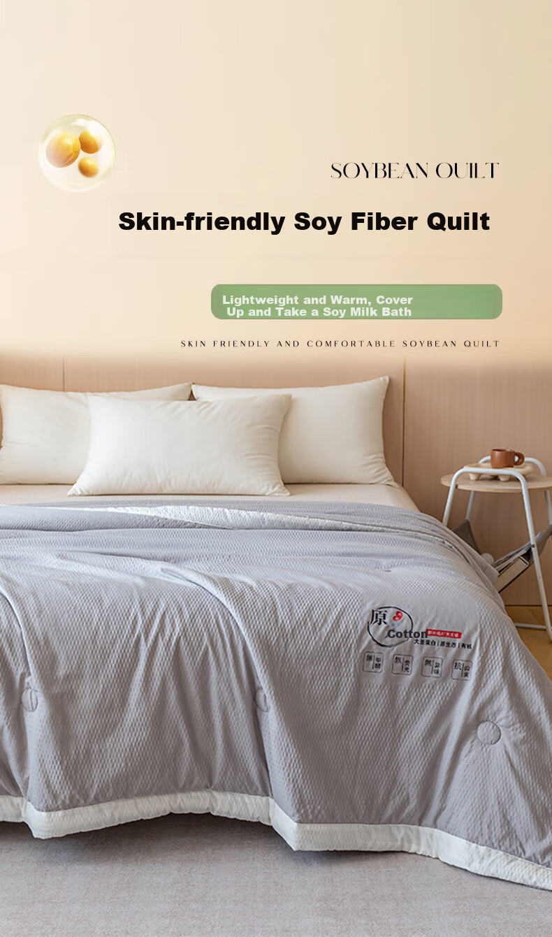 Yalu Class A Soy Fiber Quilt Air Conditioning Quilt Thin Comfort Breathable Quilt Core Gray 2x2.3m 1