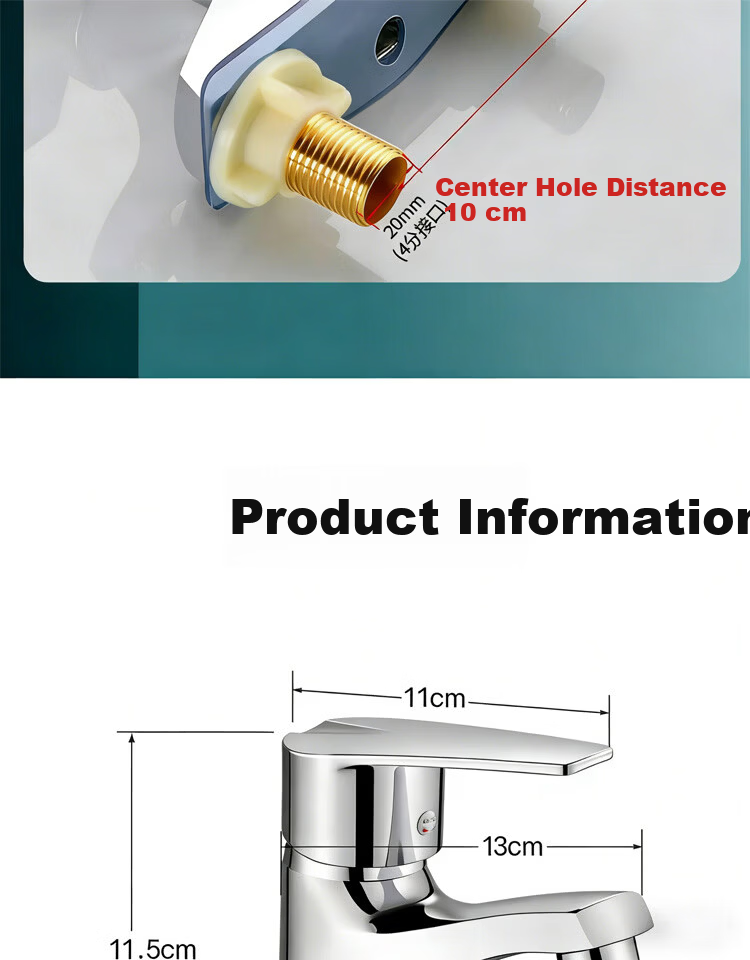 IVORPO [Germany] Dual-Hole Basin Faucet Hot and Cold Water Two-in-One Bathroom Washbasin Faucet 16